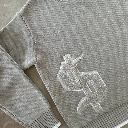 Signature Dollar Embroidered Premium Knit Sweater